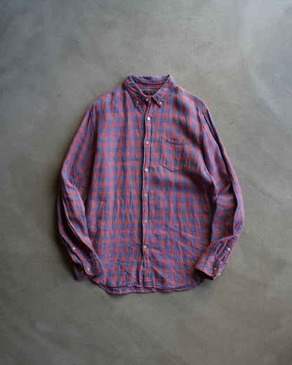 BANANA REPUBLIC piaid check design linen shirt