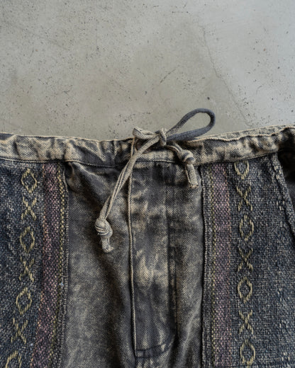 90's design all pattern semi flare easy pants