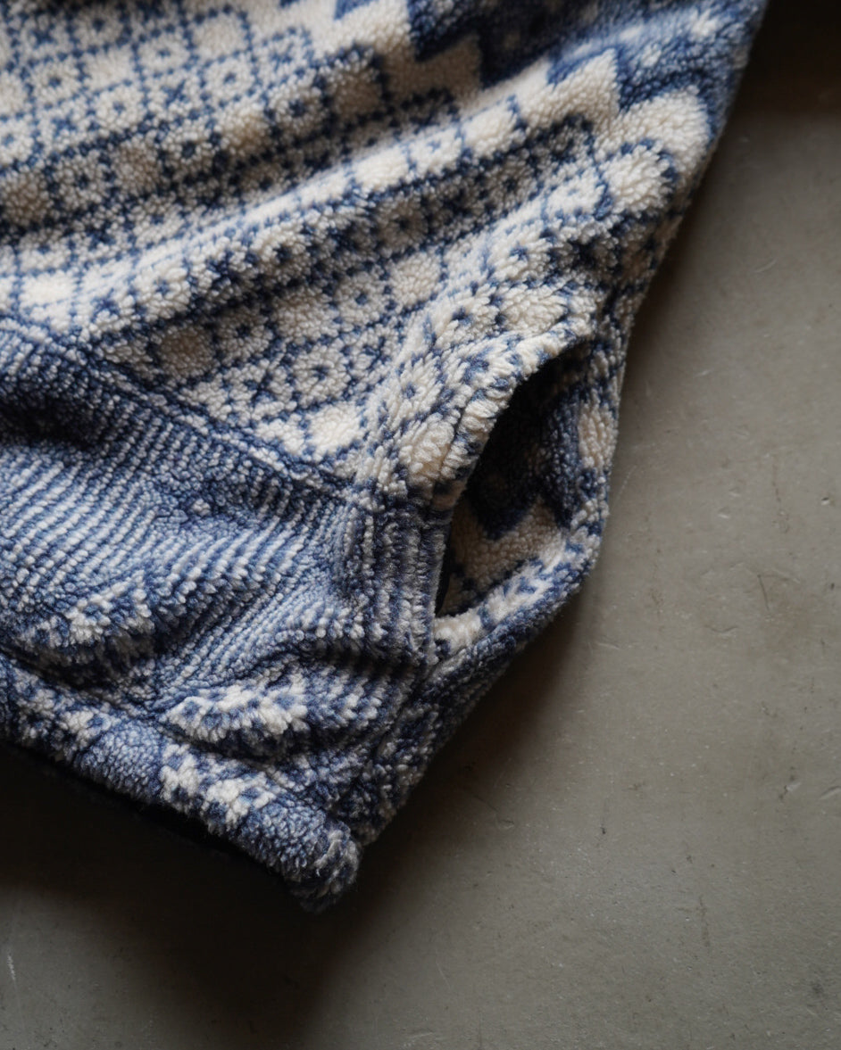 Alpenstil nordic pattern pile fleece zip-up jacket