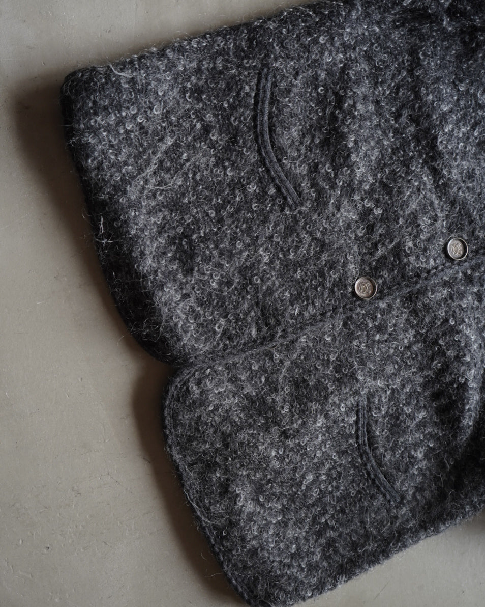 alpaca blend material metal buttons design cardigan
