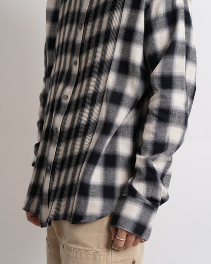 ombre check pleats design shirt