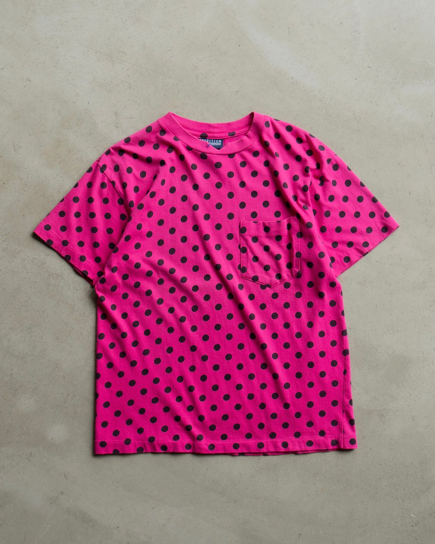 90's nordstrom dot design pocket tee