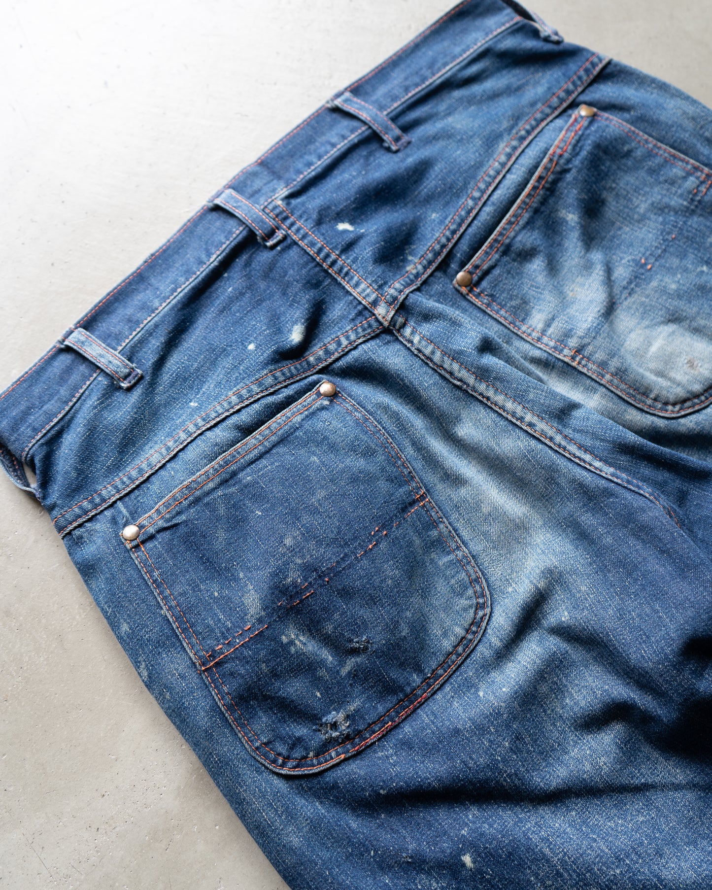 50s vintege pionneer painted work denim pants
