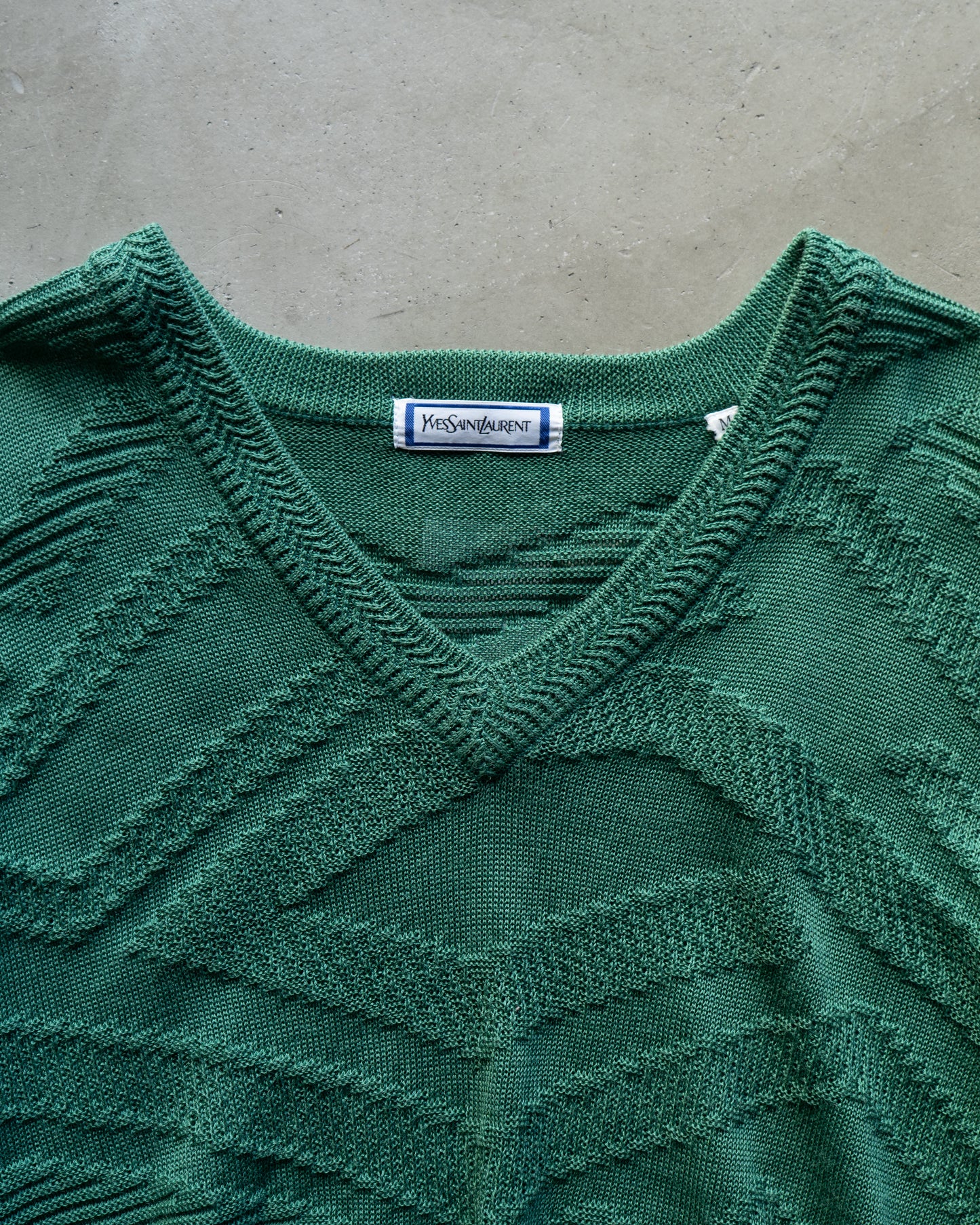 Yves Saint Laurent Linen Acrylic V neck knit