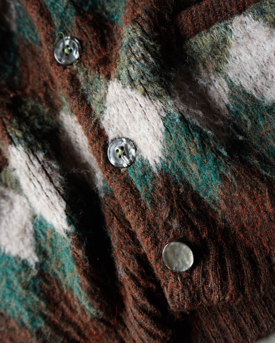 70's jockey diamond-pattern cardigan