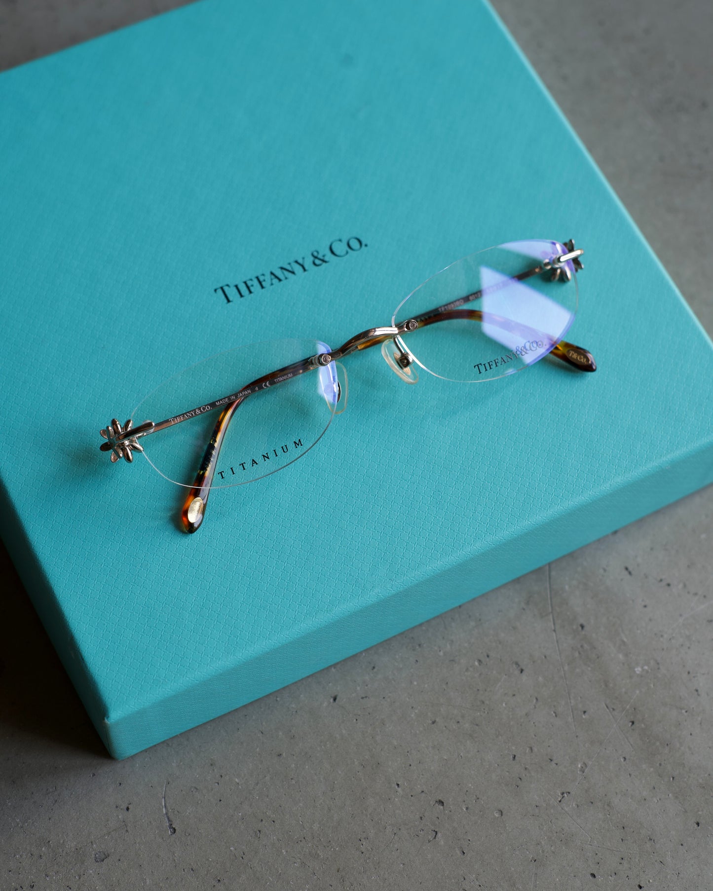 90's Tiffany & Co. rimless eyewear "tortoiseshell