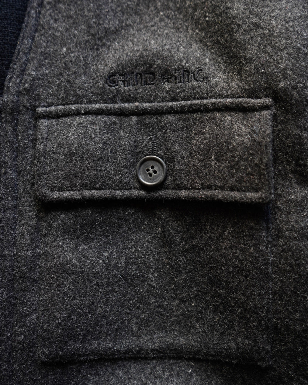 90s GRIND acrylic wool shawl collar design jacket