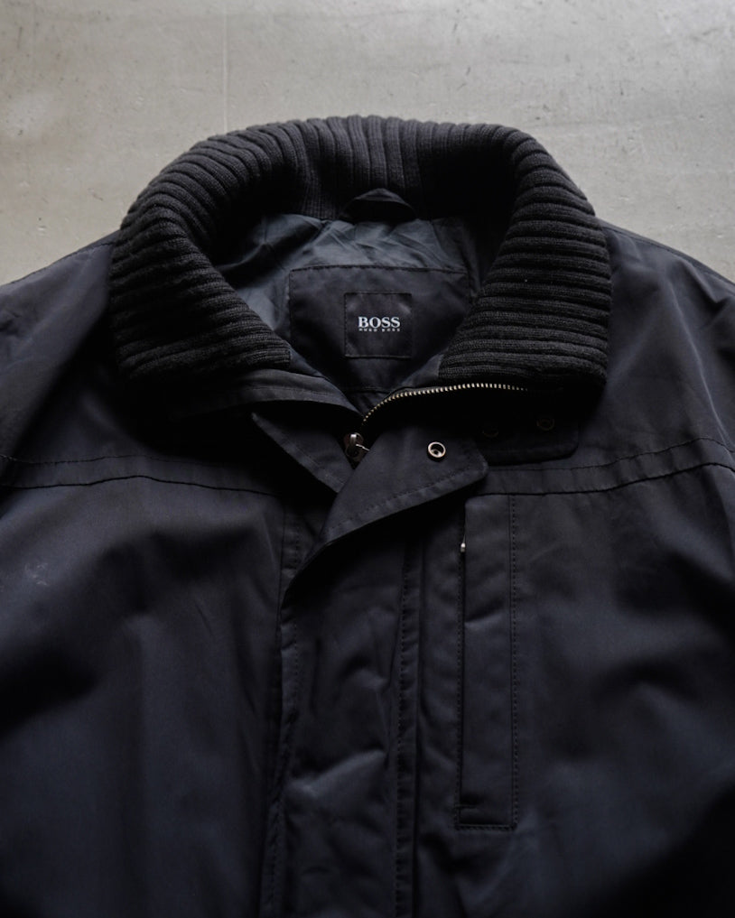 HUGO BOSS stand neck fly front design jacket