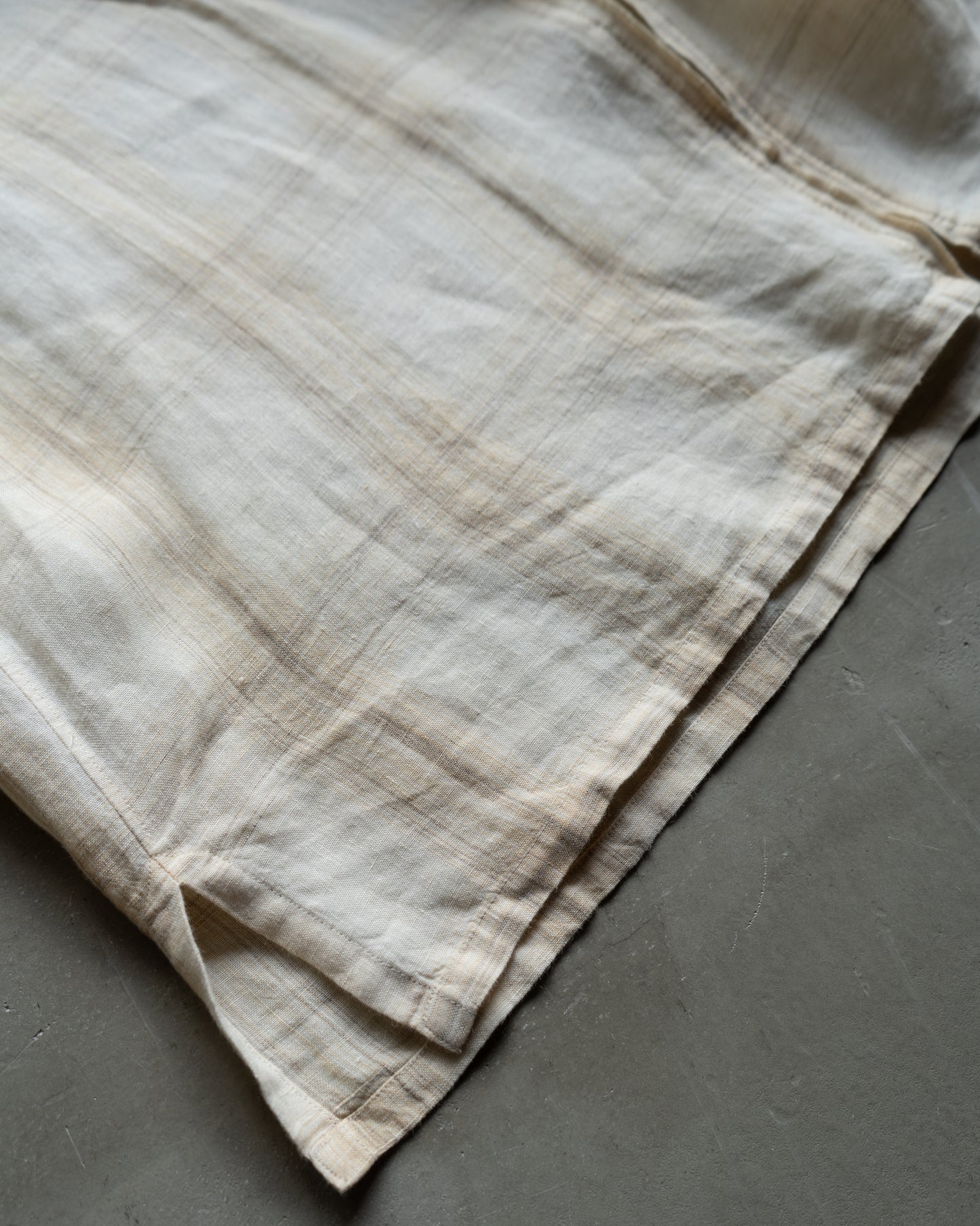 HERMES linen check design shirt jacket