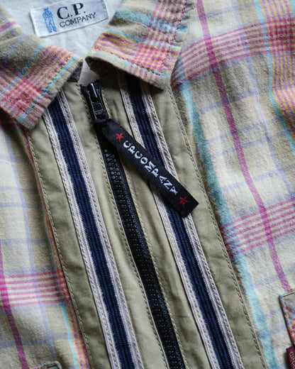 C.P. Company Multi Color Check Zip up Over shirt