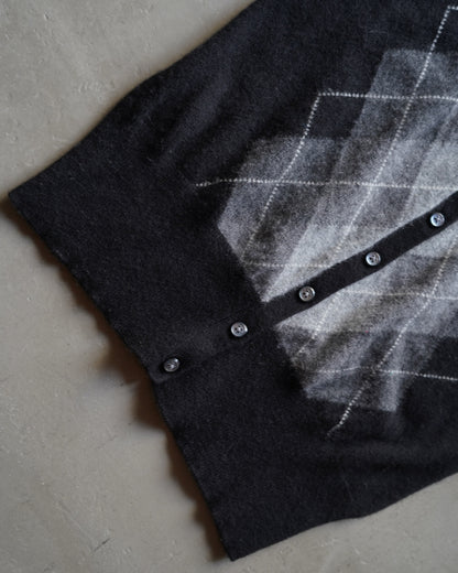 "ladies" Argyle pattern cashmere cardigan