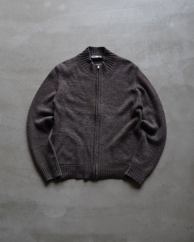 Fibretex wool zip-up knit made in Italy