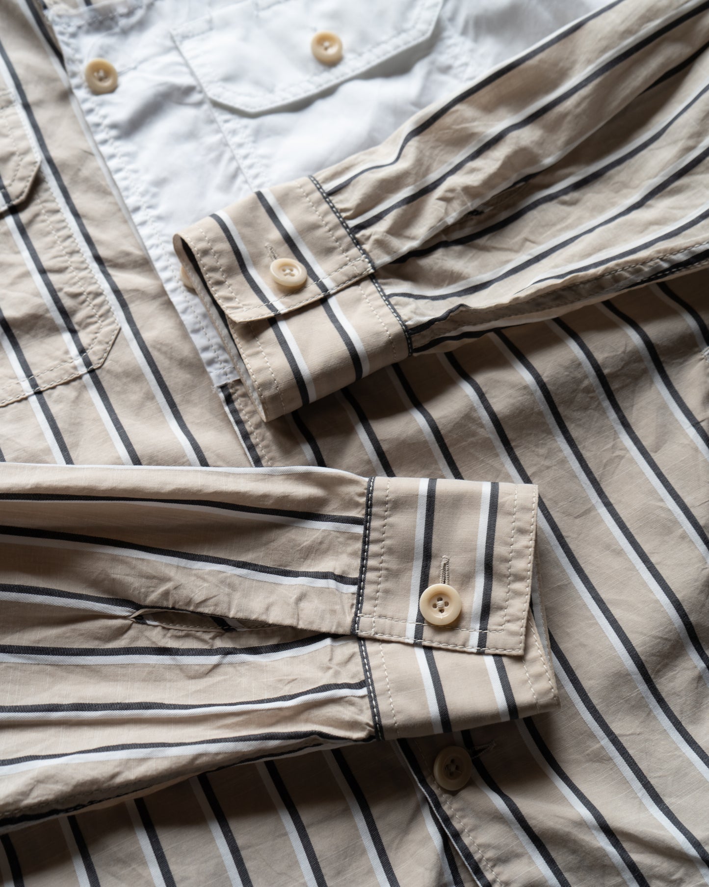 19SS Maison Margiela stripe cotton trucker shirts jacket