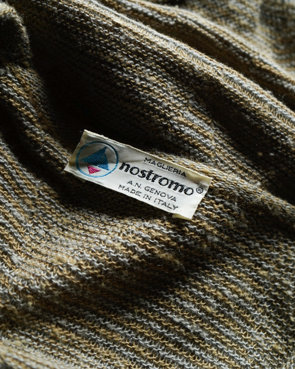 80s ROSTROMA Acryl silk nep design cardigan