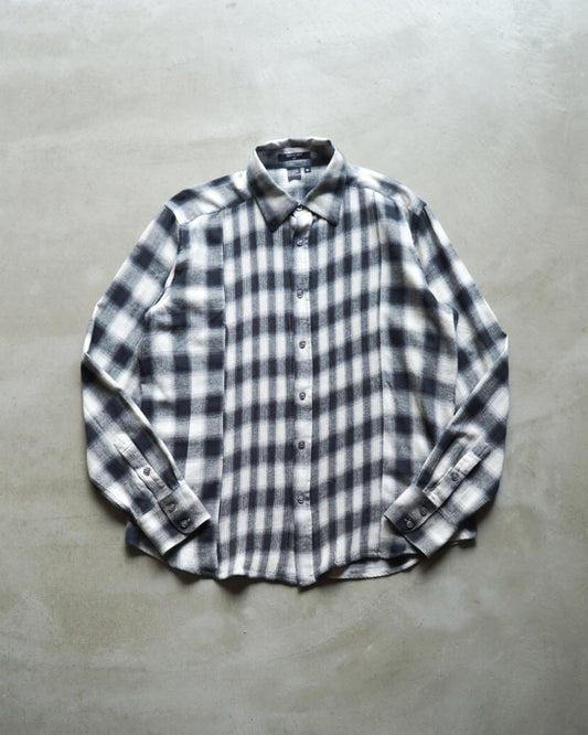 ombre check pleats design shirt