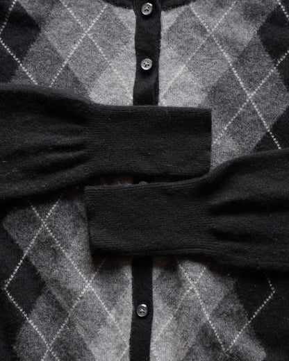 "ladies" Argyle pattern cashmere cardigan