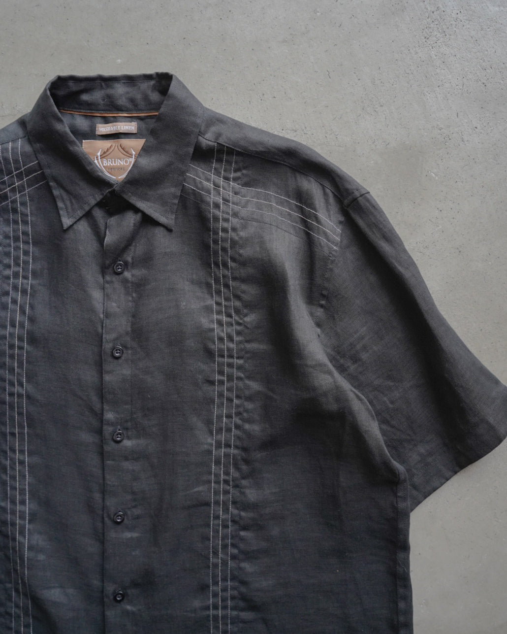BRUNO NEW YORK Black Linen Shirt