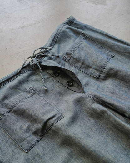 CIMARRON Indigo dyed linen easy pants