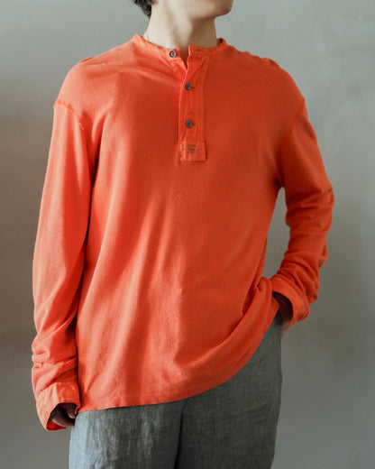 "Ralph Lauren" Orange Henley neck Shirt