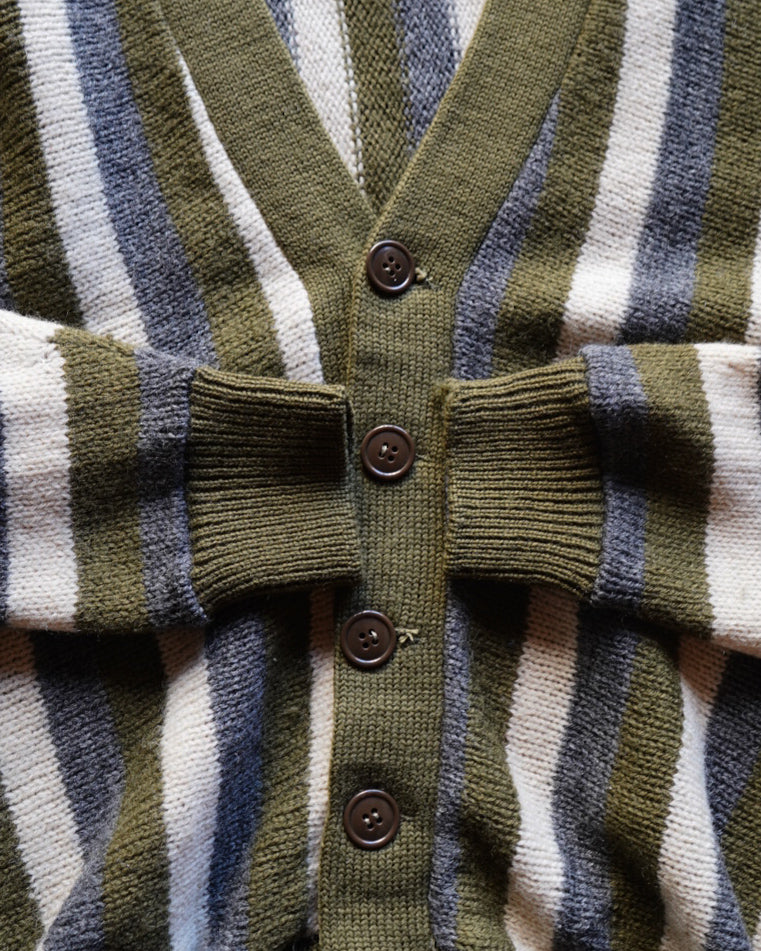 60s Puritan Sportswear wool stripe pattern Cardigan
