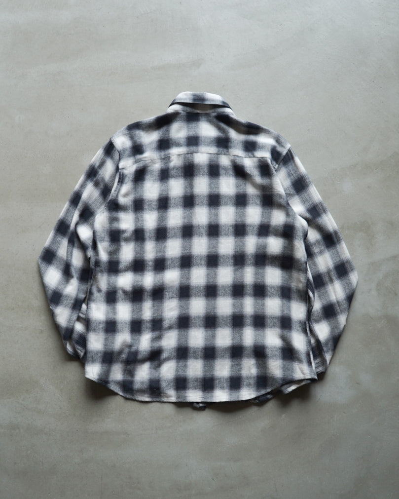 ombre check pleats design shirt