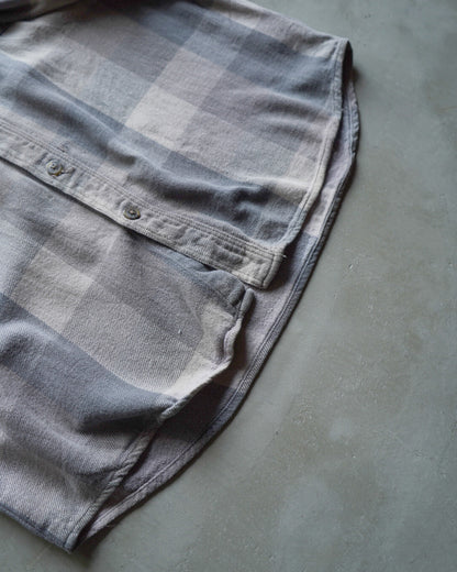 90s check duble flap Pockets flannel shirt