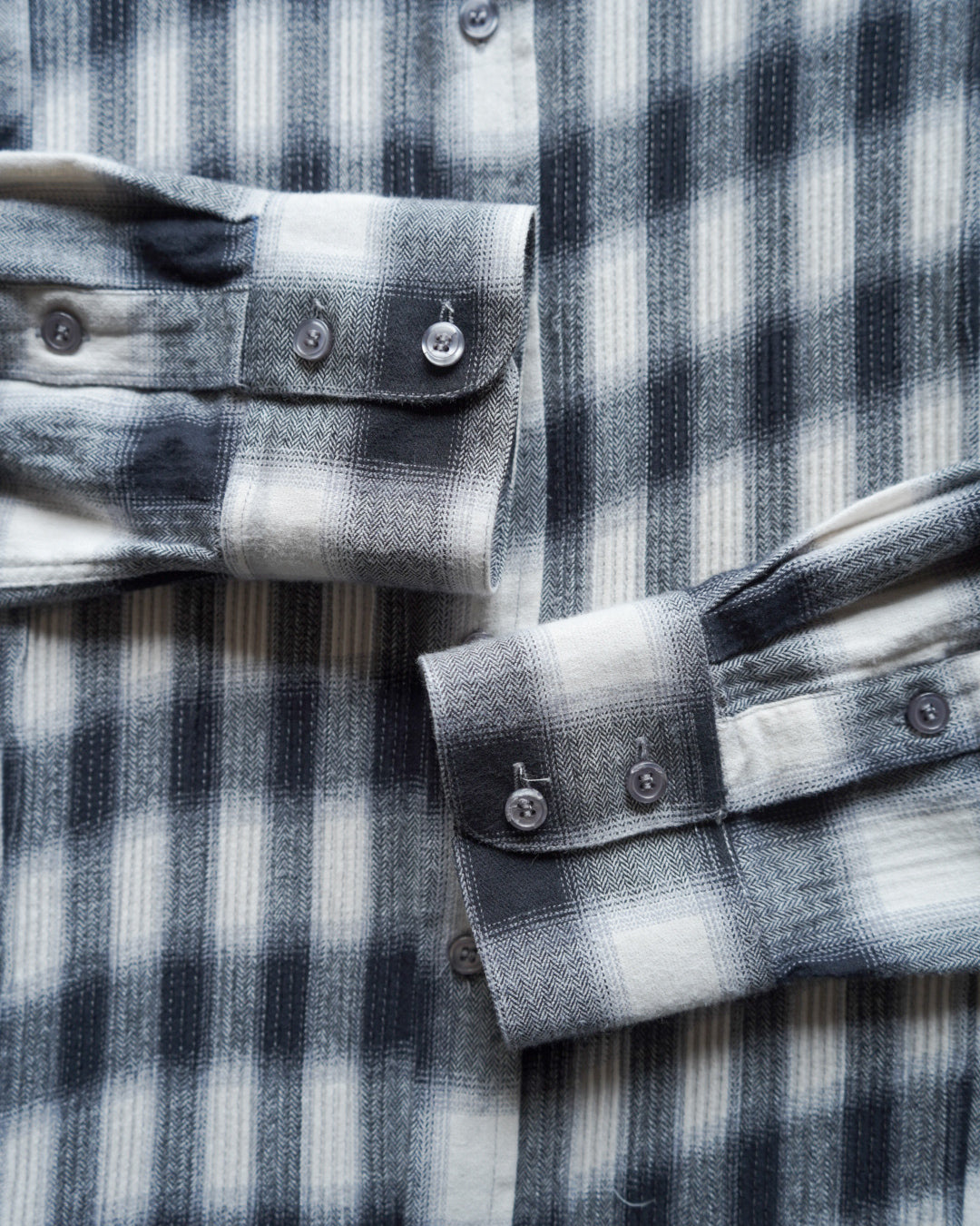 ombre check pleats design shirt