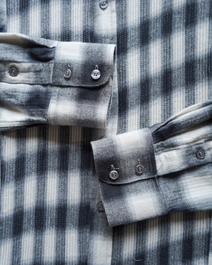 ombre check pleats design shirt