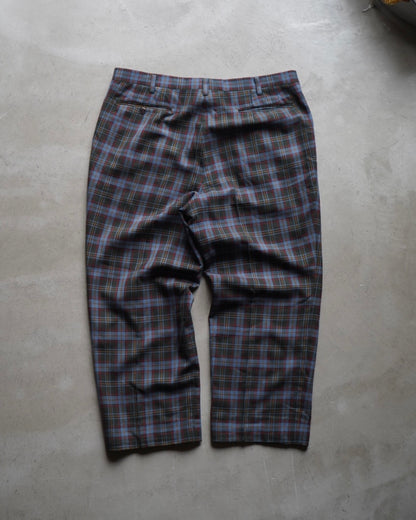 DAKS Plaid Check Pattern Wool Slacks