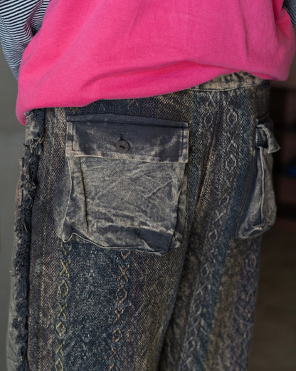 90's design all pattern semi flare easy pants