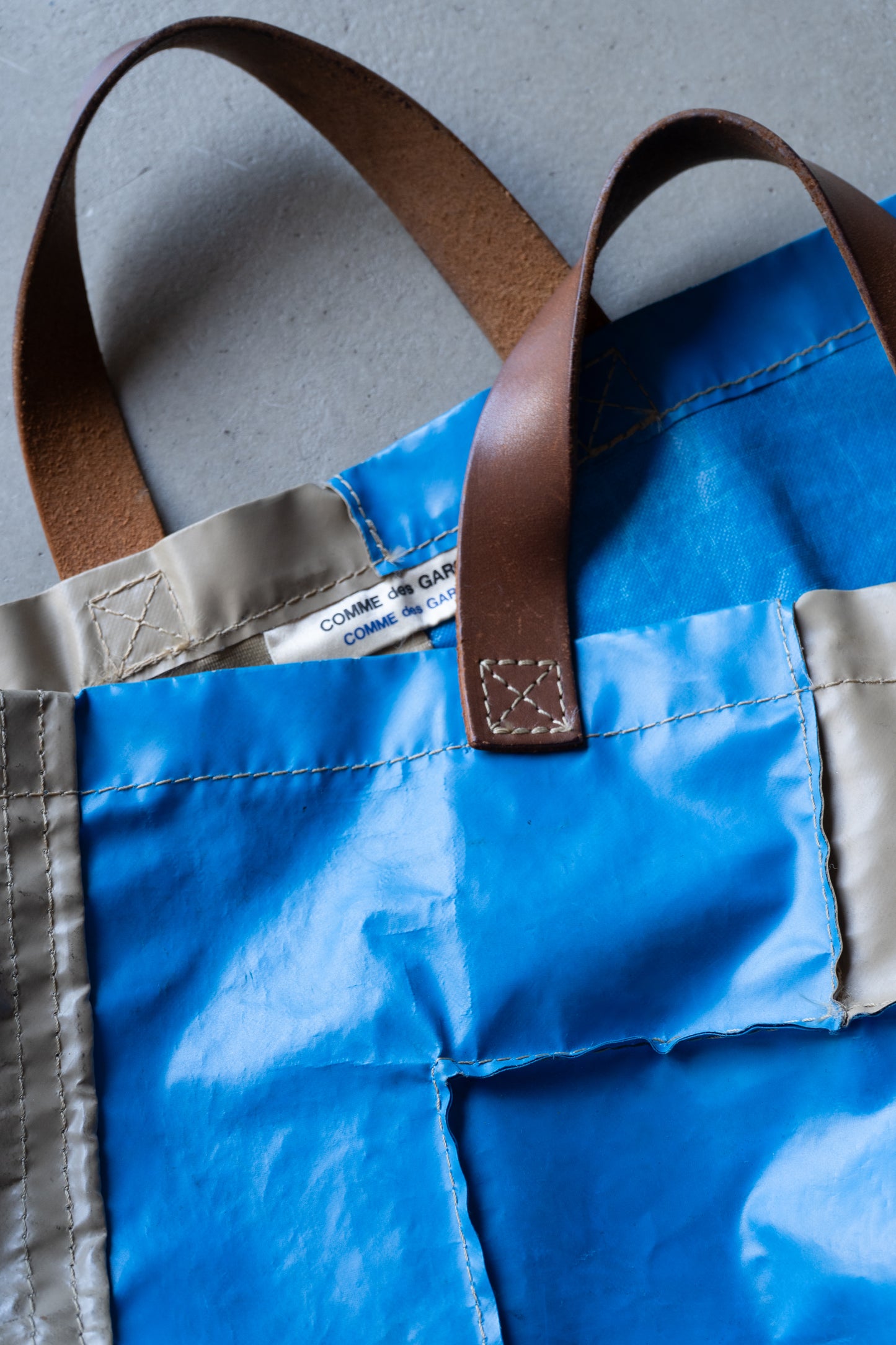 Comme des garçons PVC patchwork design tote bag