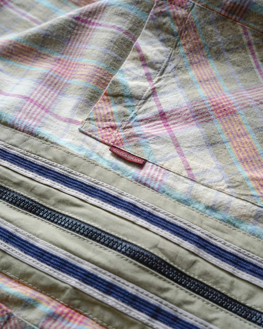 C.P. Company Multi Color Check Zip up Over shirt