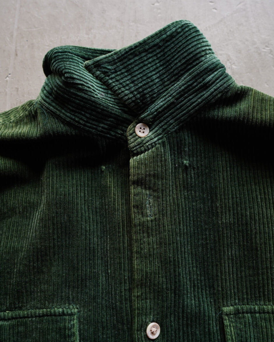 Switching boarder design corduroy shirt