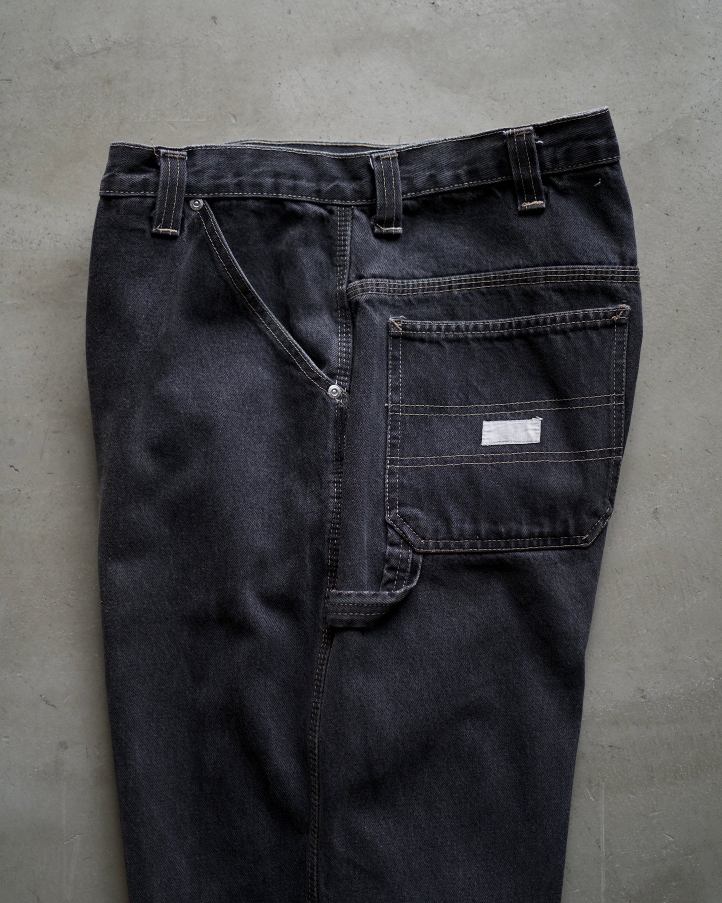 90s “MISSION BLUES”Painter Black Denim Pants