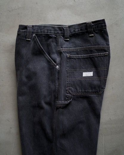 90s “MISSION BLUES”Painter Black Denim Pants