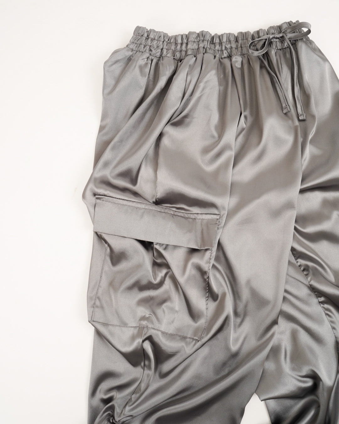 satin cargo easy pants