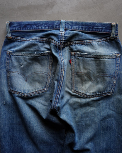 60's Levi's 501 "Big E" good repaired denim pants