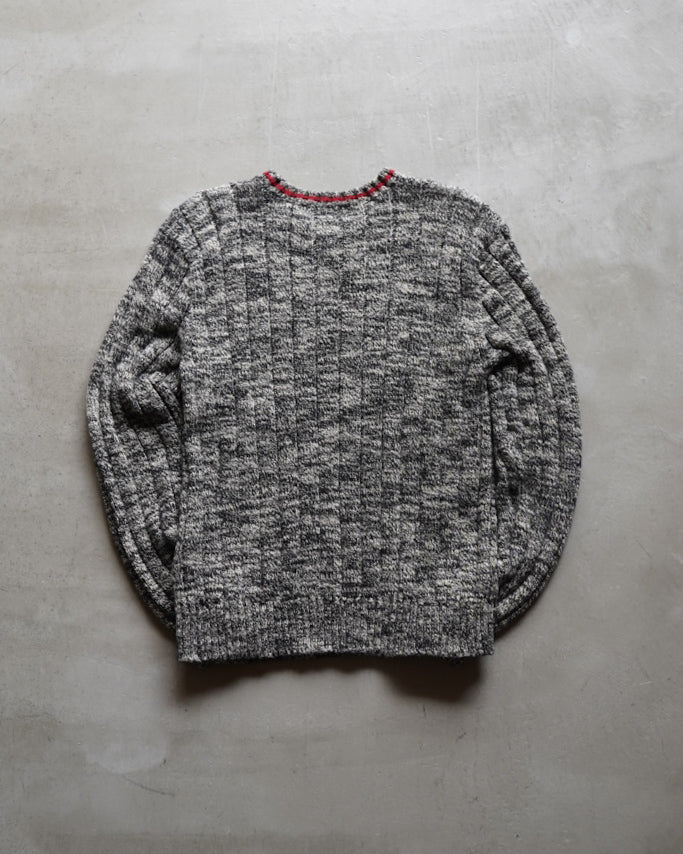 90s-00s Polo Ralph Lauren marble cable knit sweater