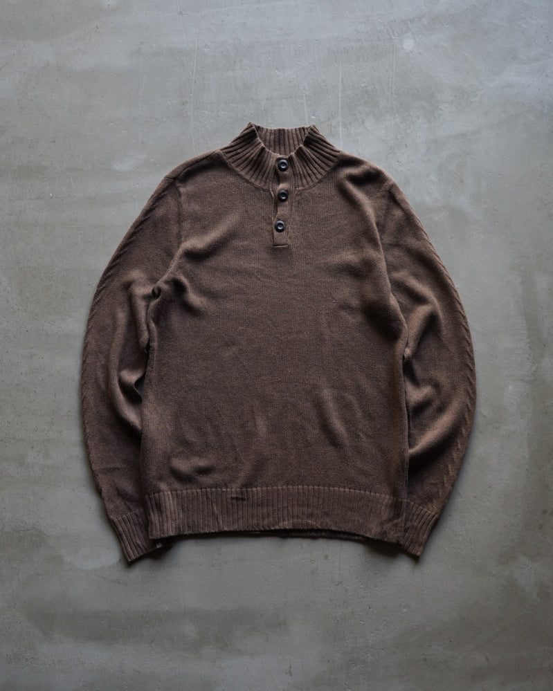 90s old gap cotton henry neck knit  sweater