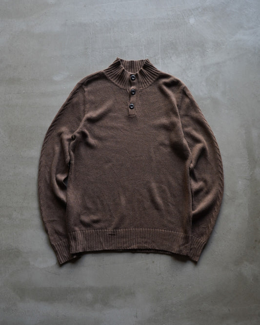 90s old gap cotton henry neck knit  sweater