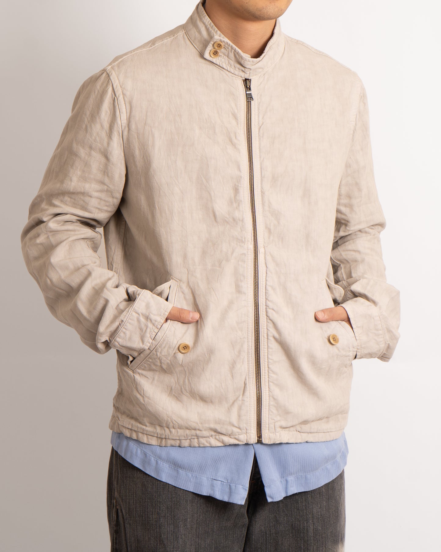 Banana Republic garment dye linen riders jacket