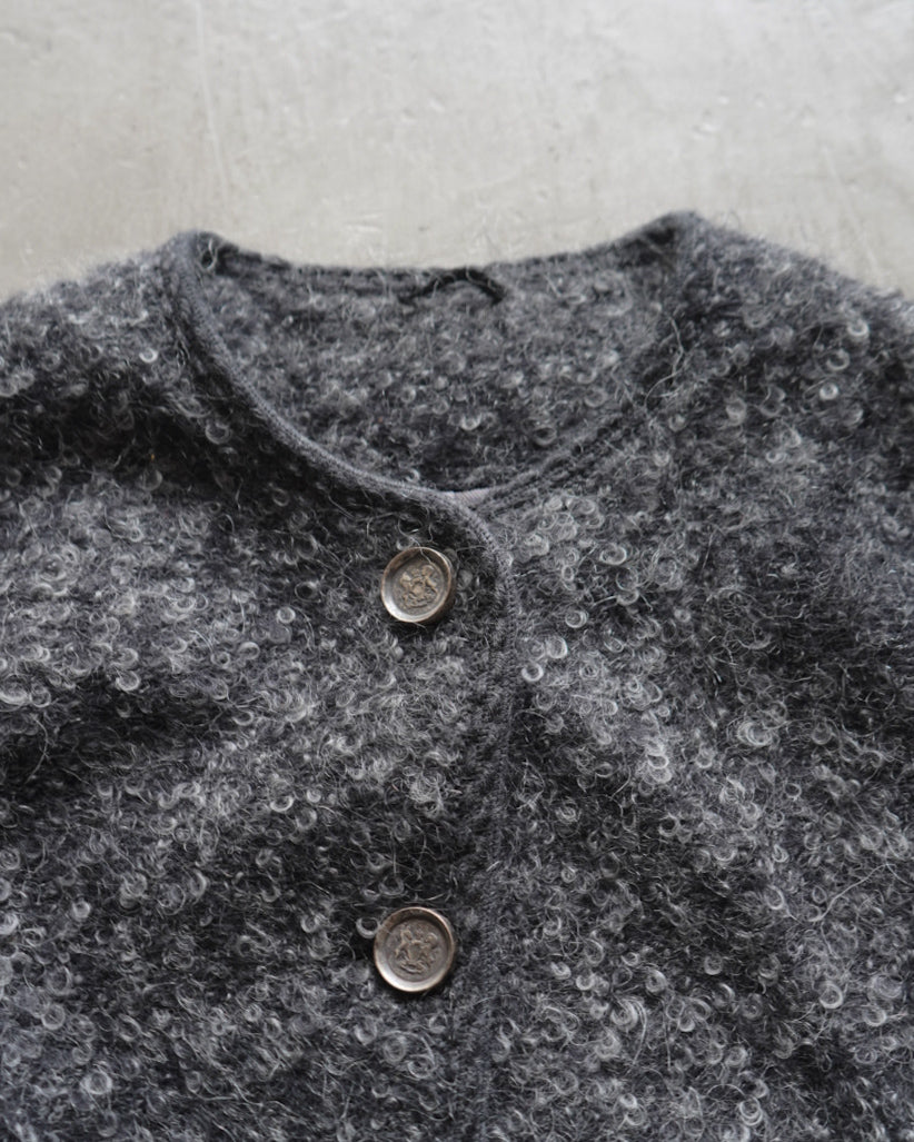 alpaca blend material metal buttons design cardigan
