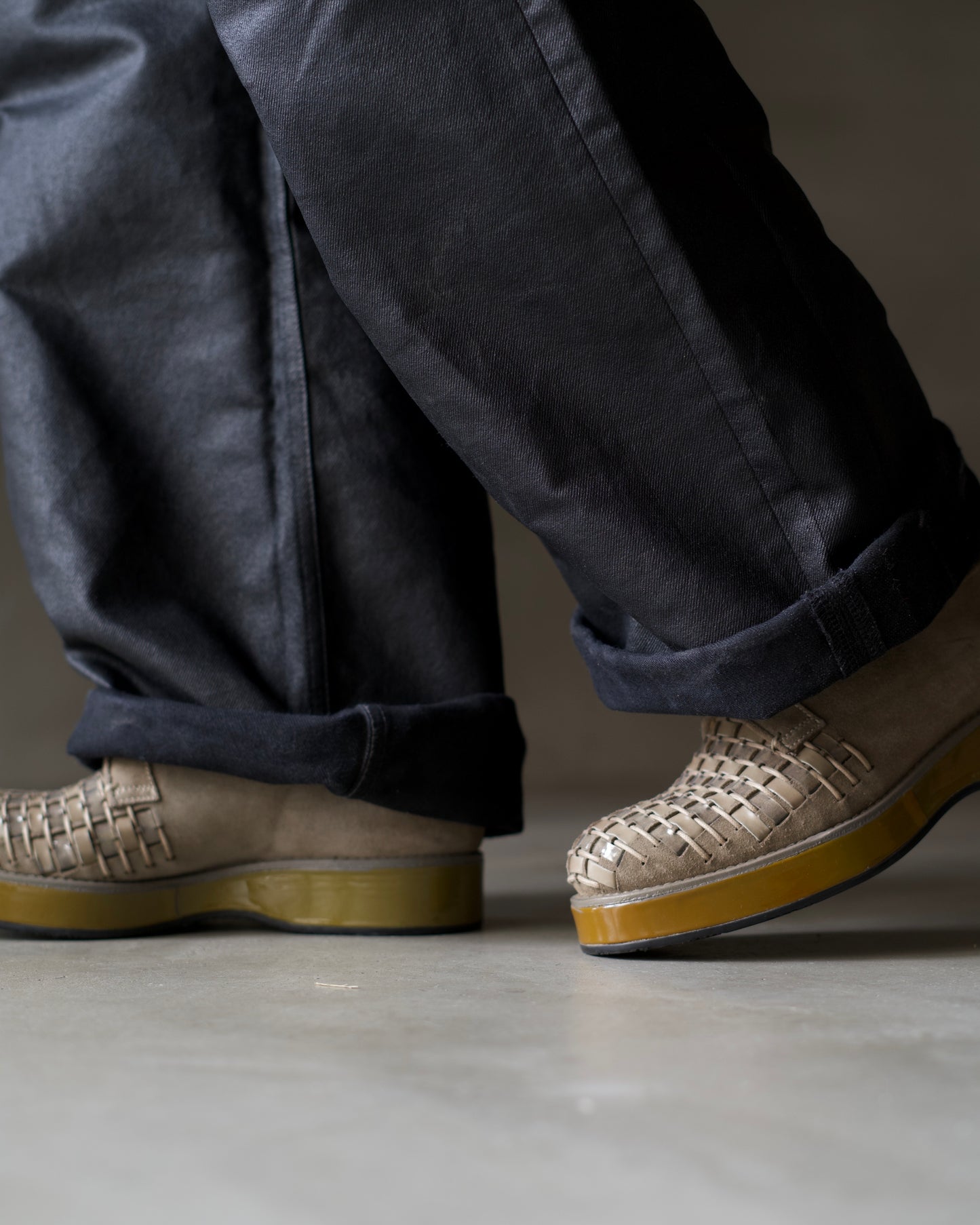 Emporio Armani Intrecciato suede leather shoes