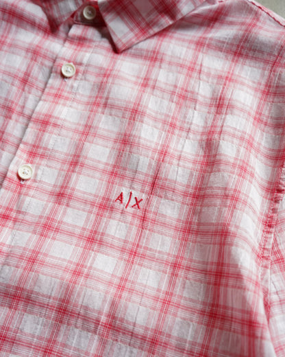 Armani Exchange Light Pink Check S/S  Shirt