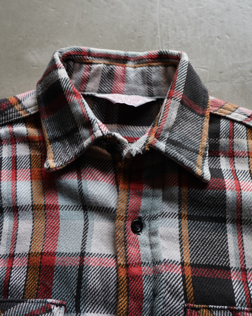 60s  FROSTPROOF cotton check flannel shirt