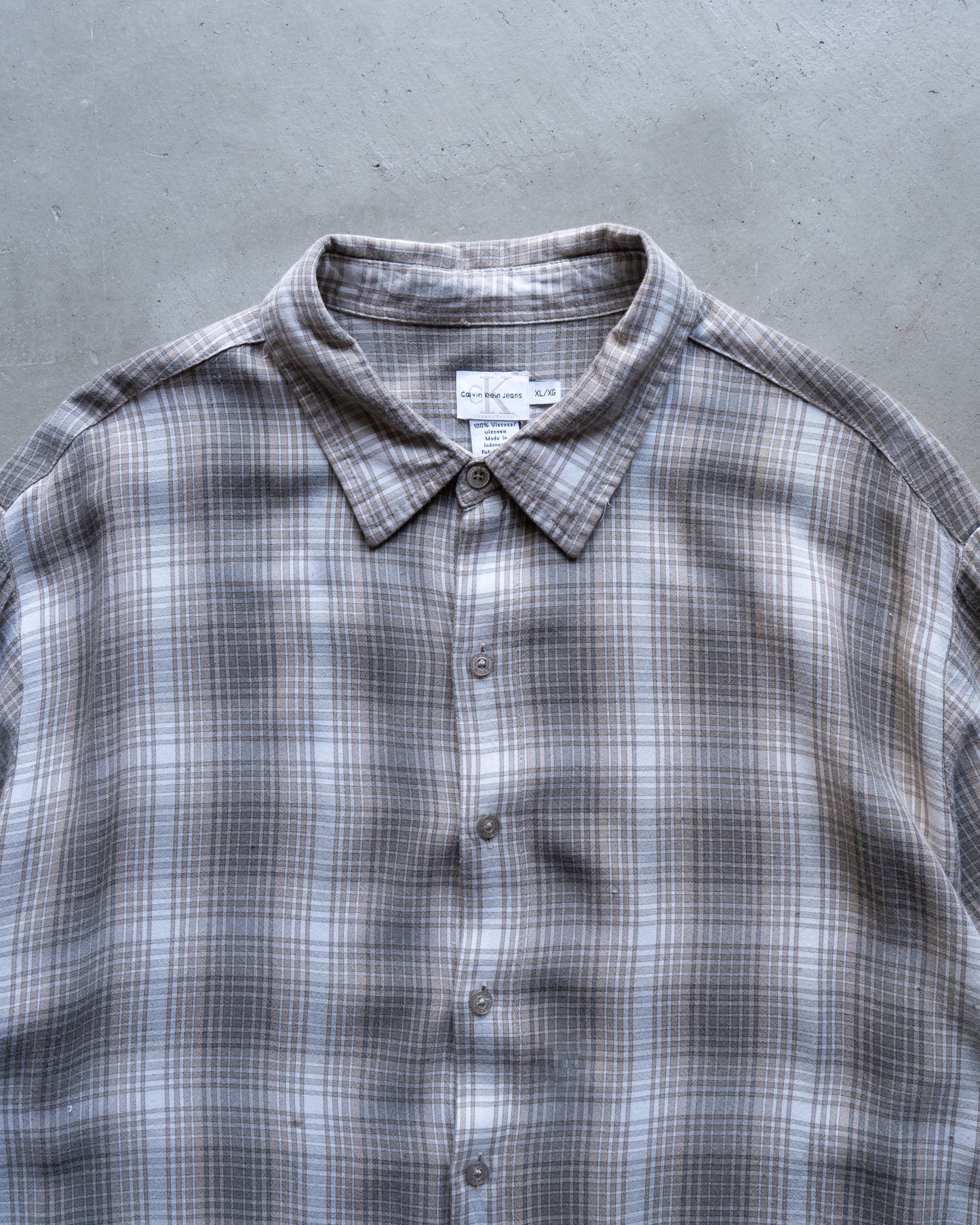 Calvin Klein Jeans viscose ombre check s/s shirts