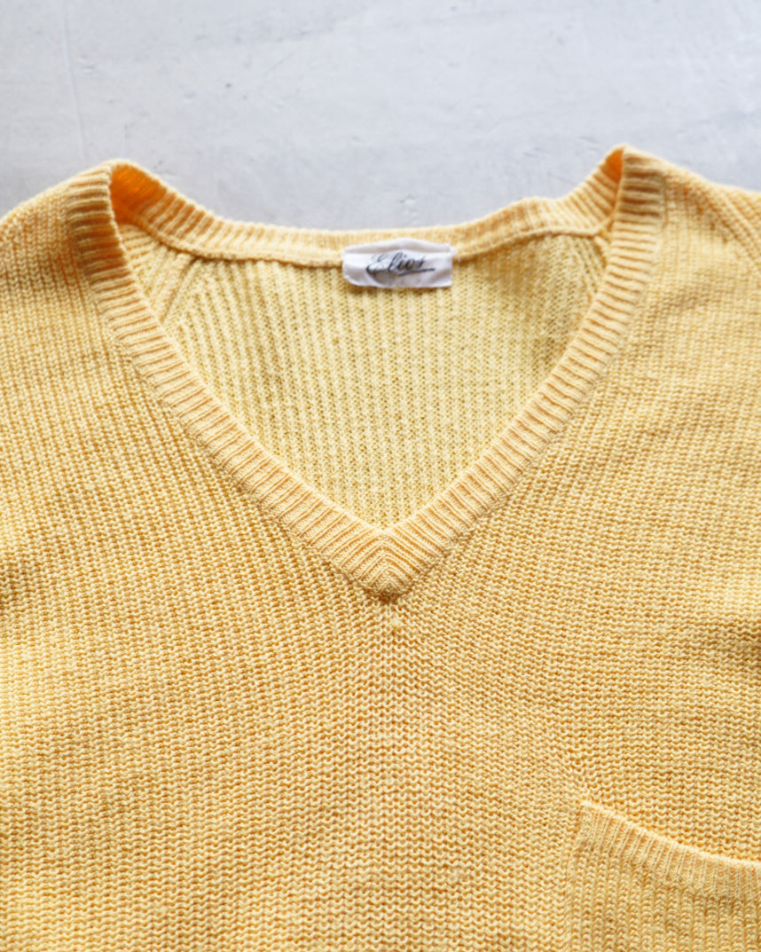 v neck design cotton acryl knit sweater