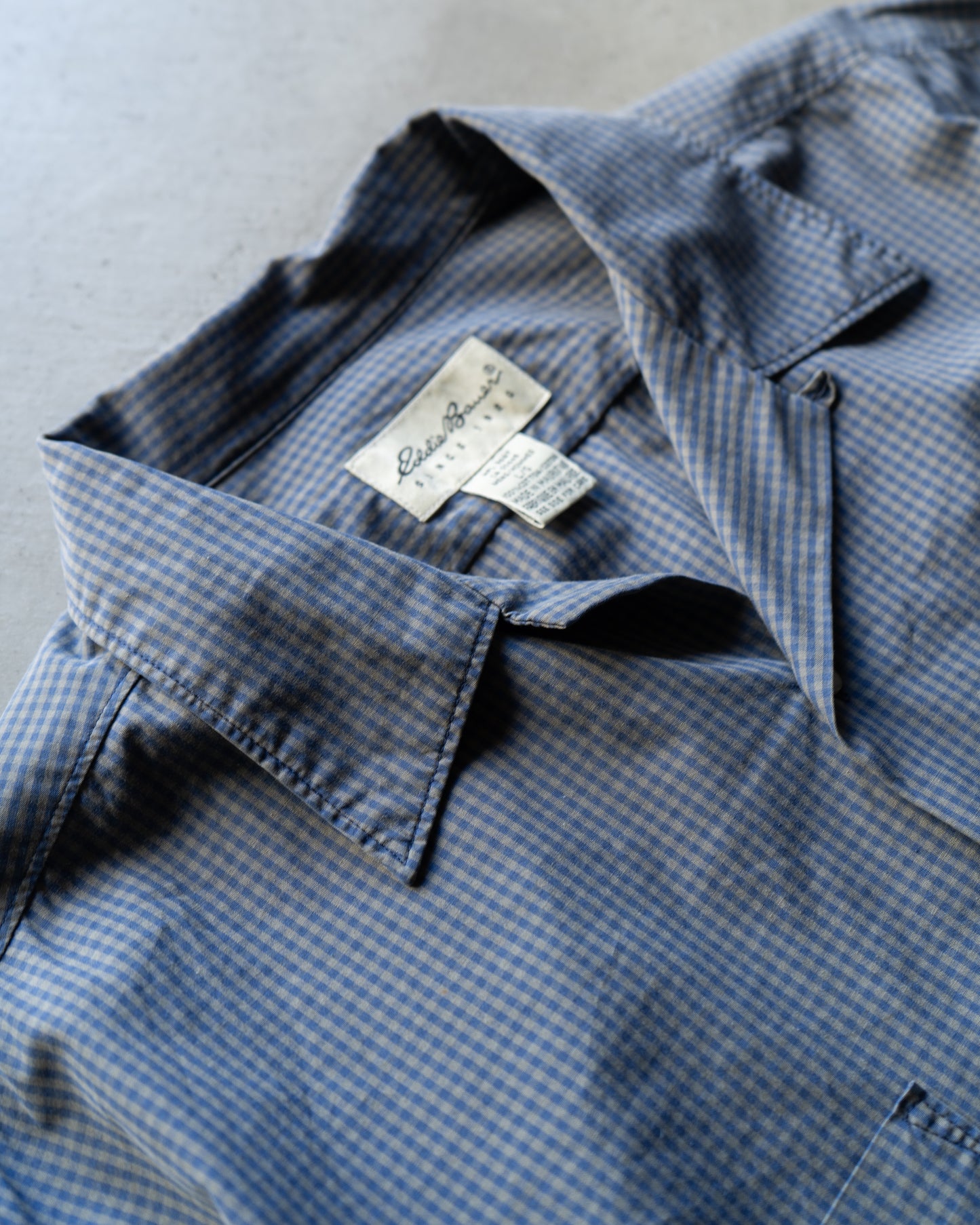 Eddie Bauer Open collar cotton check shirts