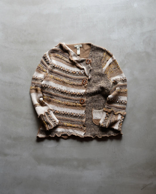 "ladies" Multi Pattern Knit Cardigan