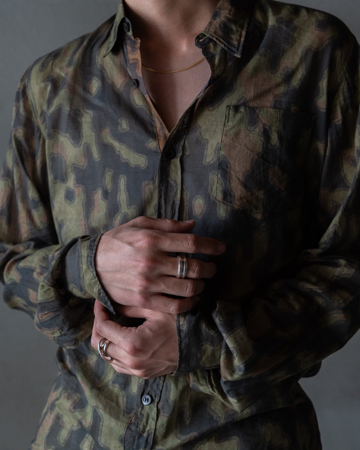 DRIES VAN NOTEN Cotton Sheer All-over design shirt